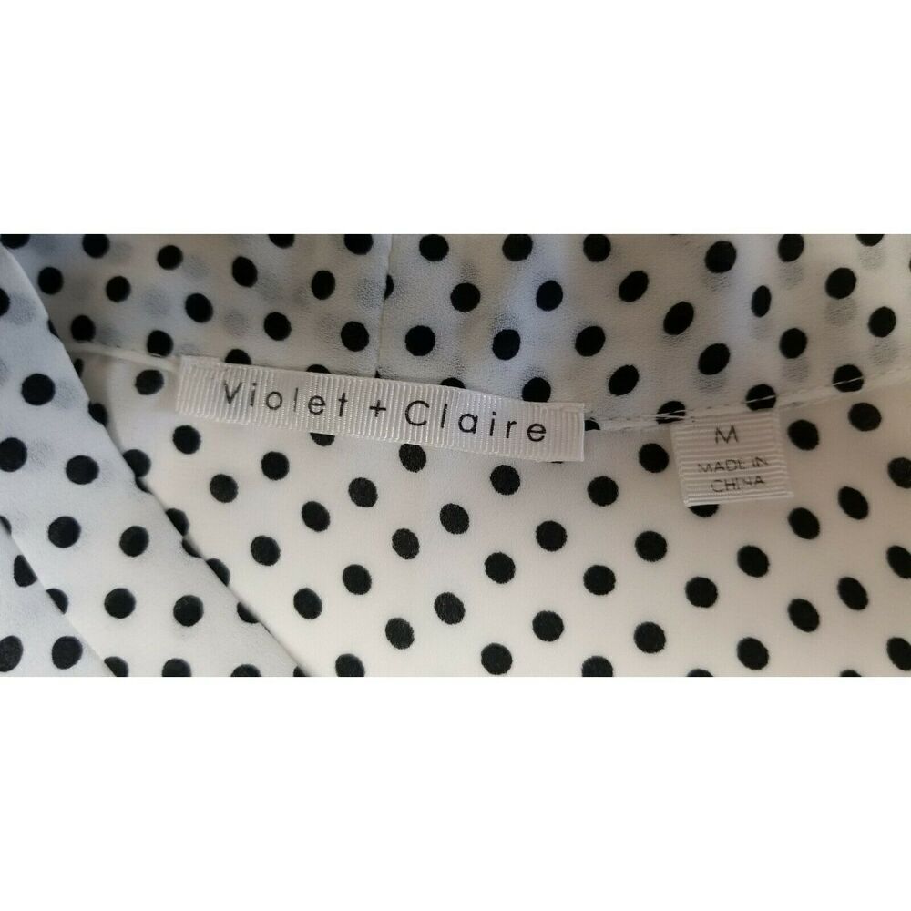 Violet & Claire Women’s White & Black Polka Dotted Sleeveless Top Size M - Picture 7 of 8